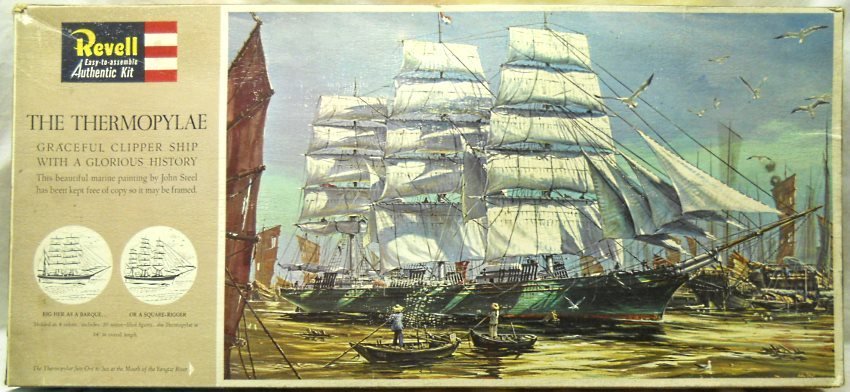 Revell 1/96 The Thermopylae Clipper Ship With Sails - 3 Feet Long, H390-1195 plastic model kit